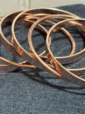Set of Rose Gold Bangle Bracelets. 6 in total.